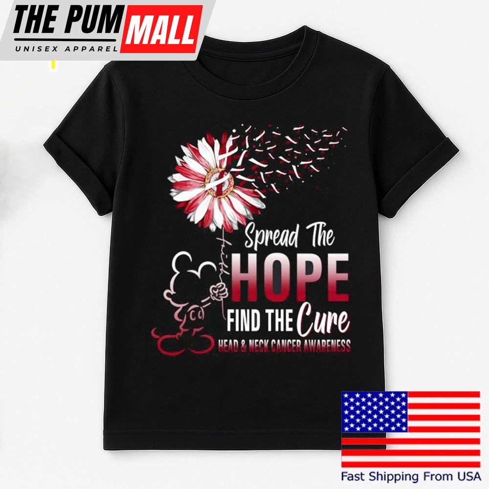 Mickey Mouse Spread The Hope Find The Cure Head And Neck Cancer Awareness T Shirt
