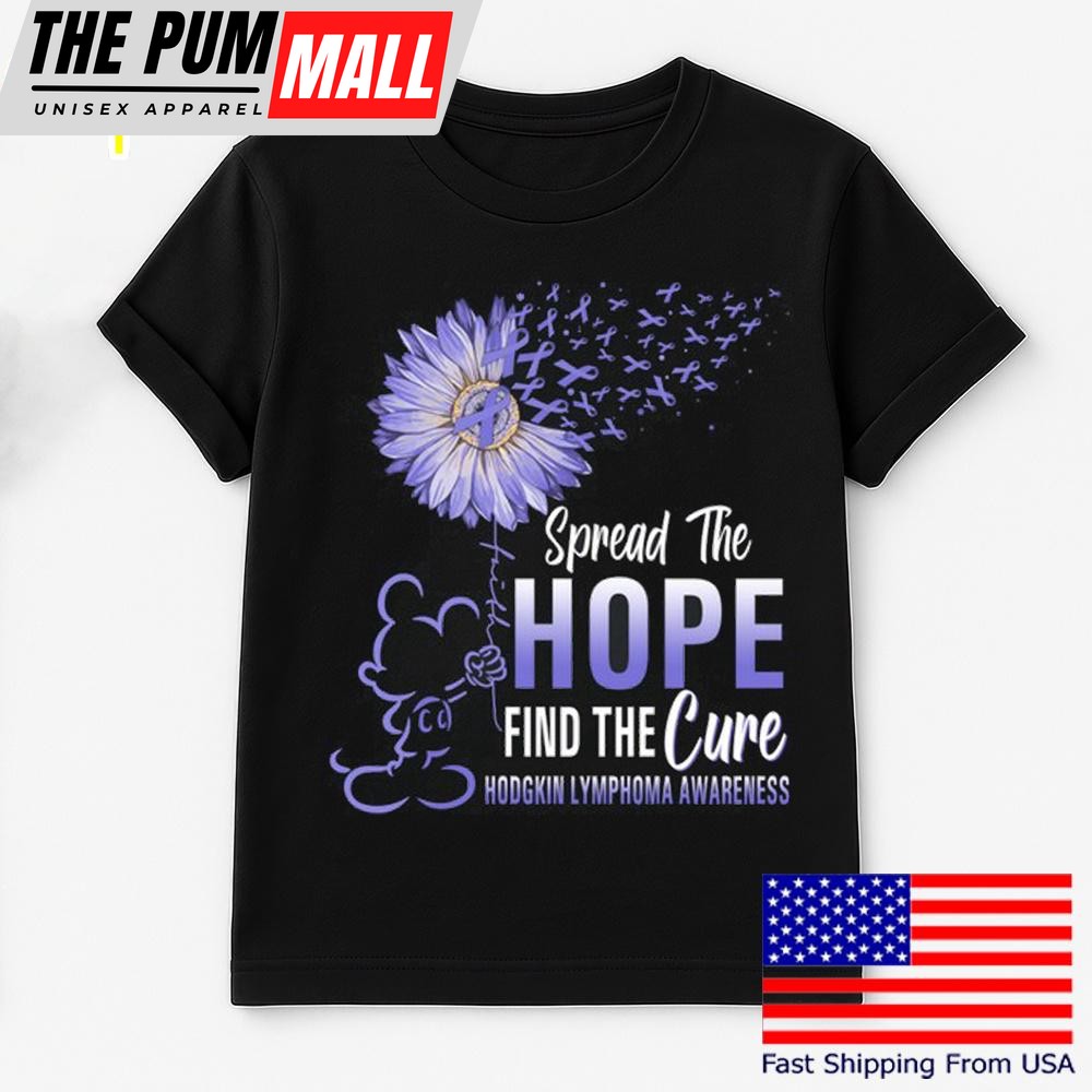 Mickey Mouse Spread The Hope Find The Cure Hodgkin Lymphoma Awareness T Shirt