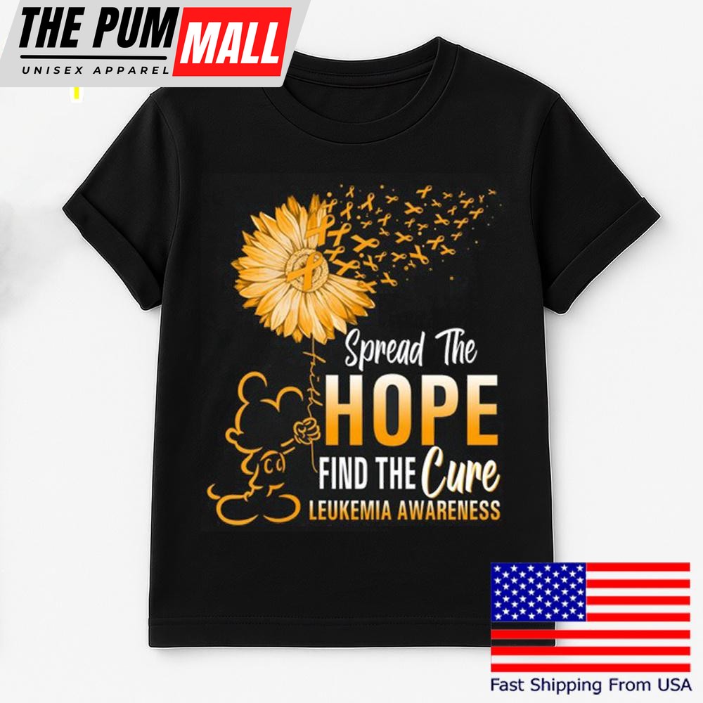 Mickey Mouse Spread The Hope Find The Cure Leukemia Awareness T Shirt