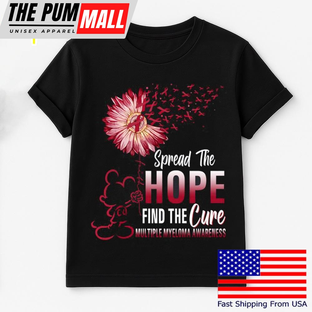 Mickey Mouse Spread The Hope Find The Cure Multiple Myeloma Awareness T Shirt