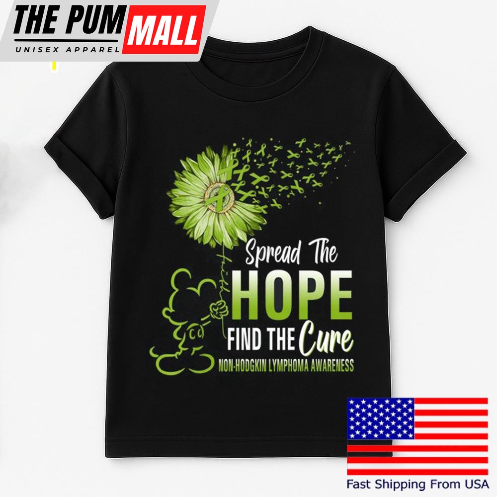 Mickey Mouse Spread The Hope Find The Cure Non-Hodgkin Lymphoma Awareness T Shirt