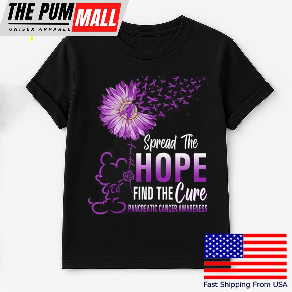 Mickey Mouse Spread The Hope Find The Cure Pancreatic Cancer Awareness T Shirt