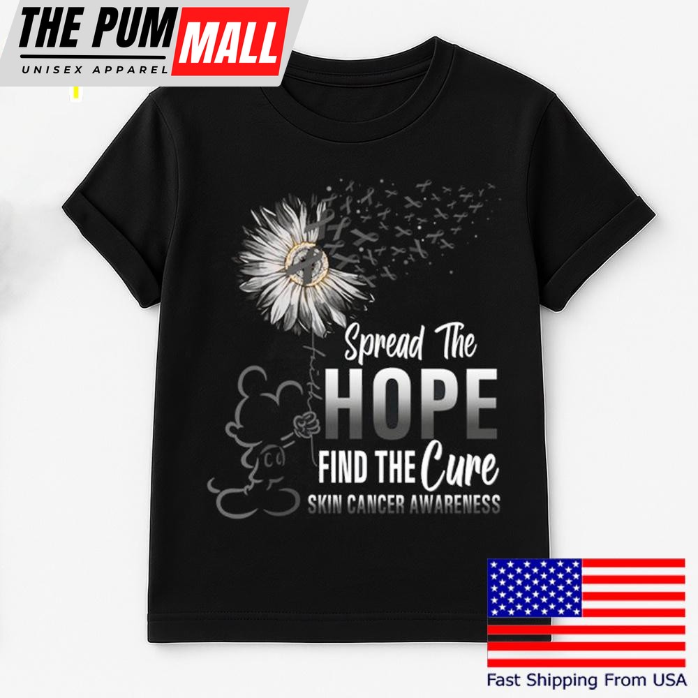 Mickey Mouse Spread The Hope Find The Cure Skin Cancer Awareness T Shirt