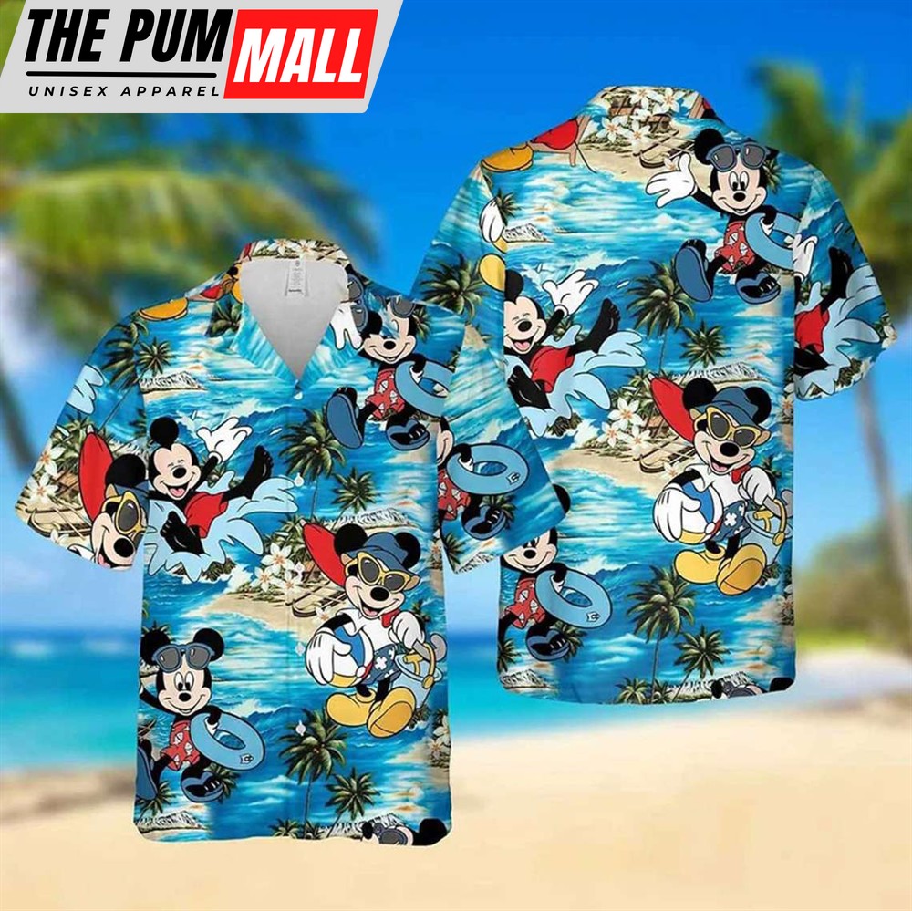 Mickey Mouse Summer Beach Funny Hawaiian Shirt, Mickey Mouse Aloha Shirt, Disney Summer Vacation Gift for Lovers