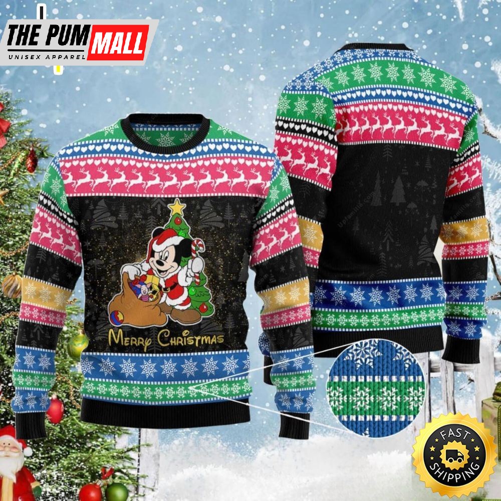 Mickey Santa A Merry Xmas Disney Ugly Christmas Sweater