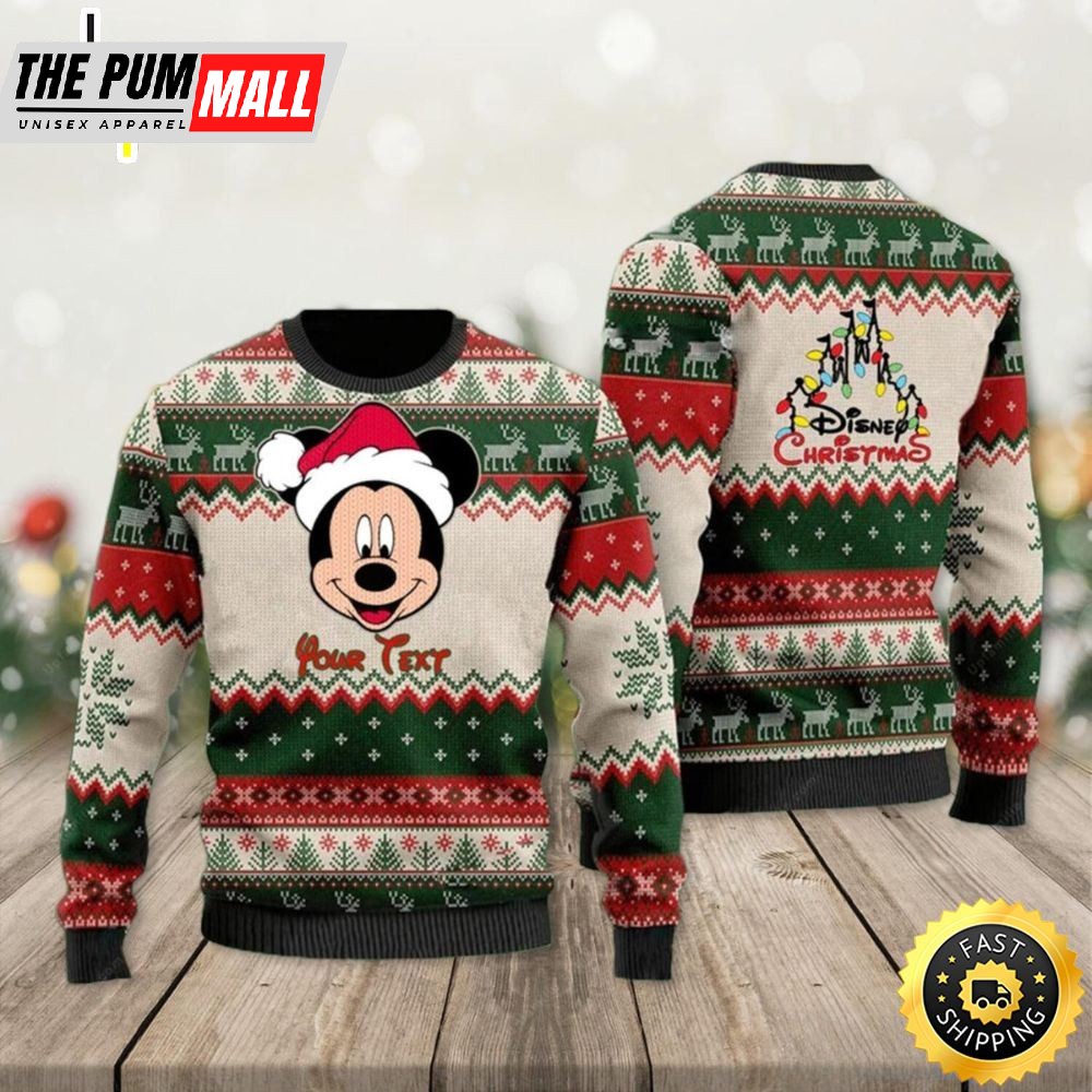 Mickey Santa Personalized Disney Cartoon Lover Christmas Gift Ugly Christmas Sweater