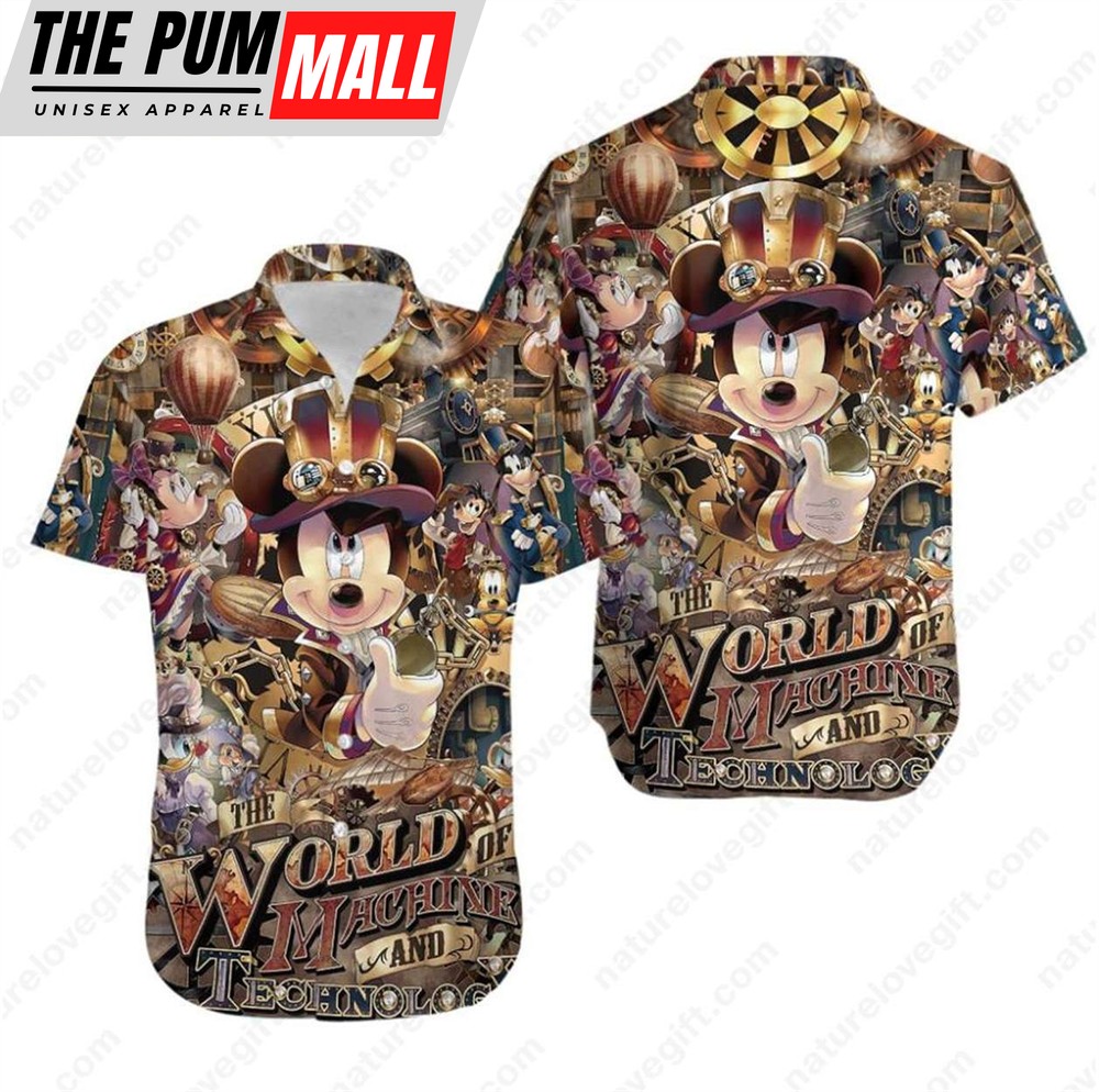 Mickey The World Of Machinery And Technology Disney Hawaiian Shirt