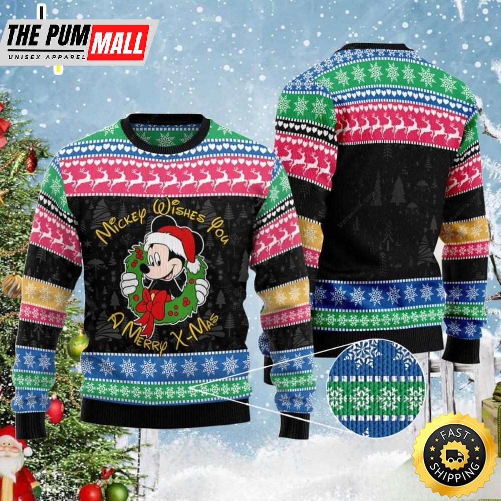 Mickey Wishes You A Merry Xmas Disney Ugly Christmas Sweater
