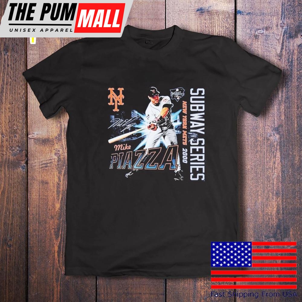 Mike Piazza New York Mets 2000 Subway Series 25th Anniversary T-Shirt