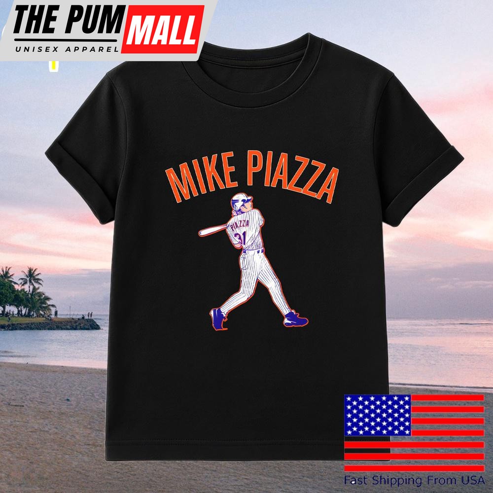 Mike Piazza Swing Baseball Jersey New York Slugger Hit Pose T-Shirt