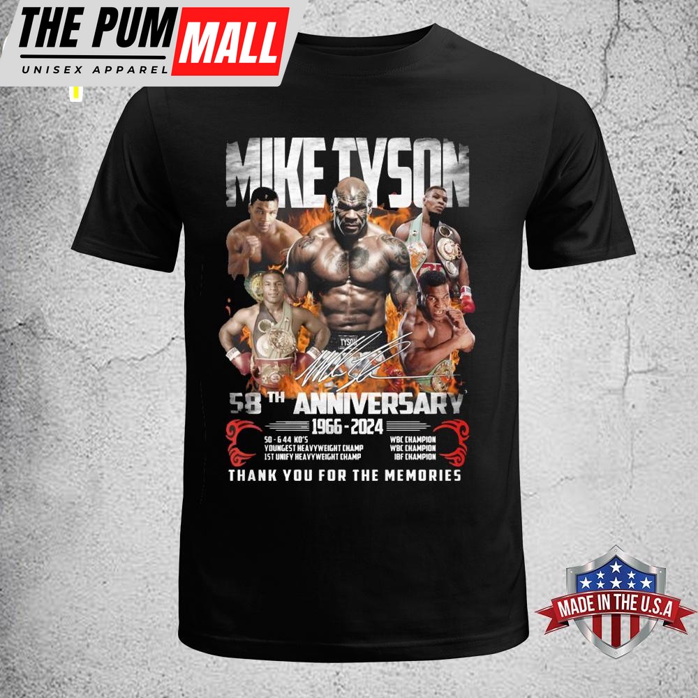 Mike Tyson 58th Anniversary 1966- 2024 Unisex T-Shirts