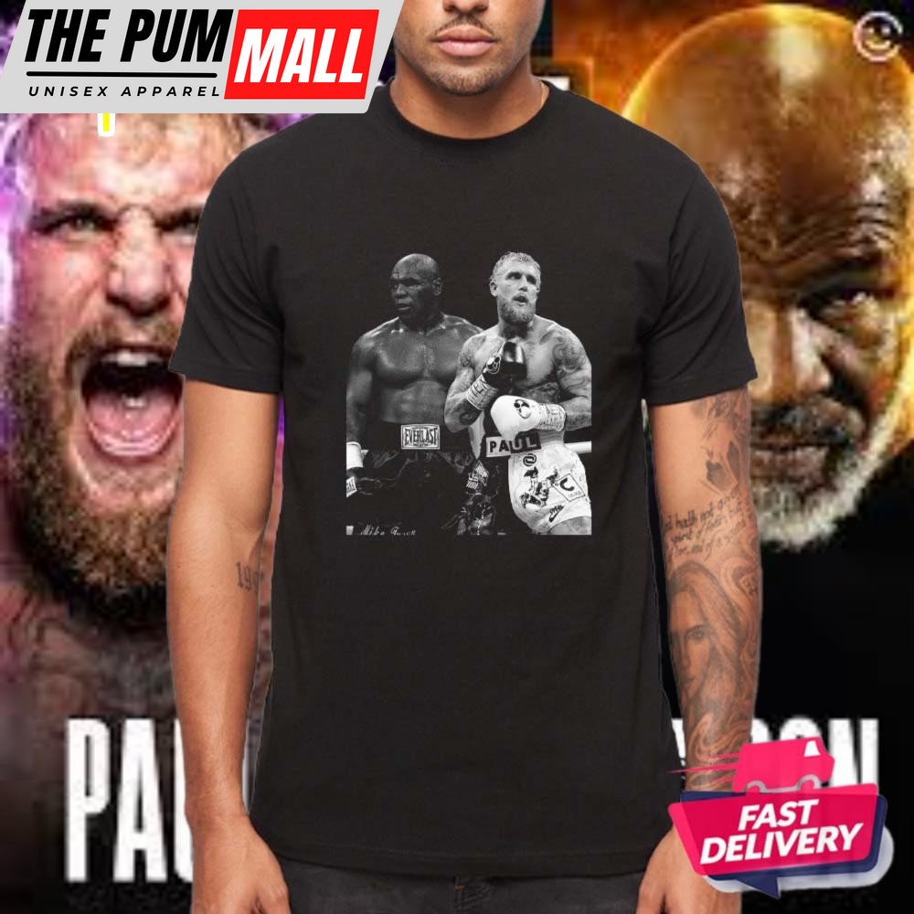 Mike Tyson Vs Jake Paul Face Off Boxing Ring On July 20 At At T Stadium Netflix Live Stream Poster Vintage T Shirt