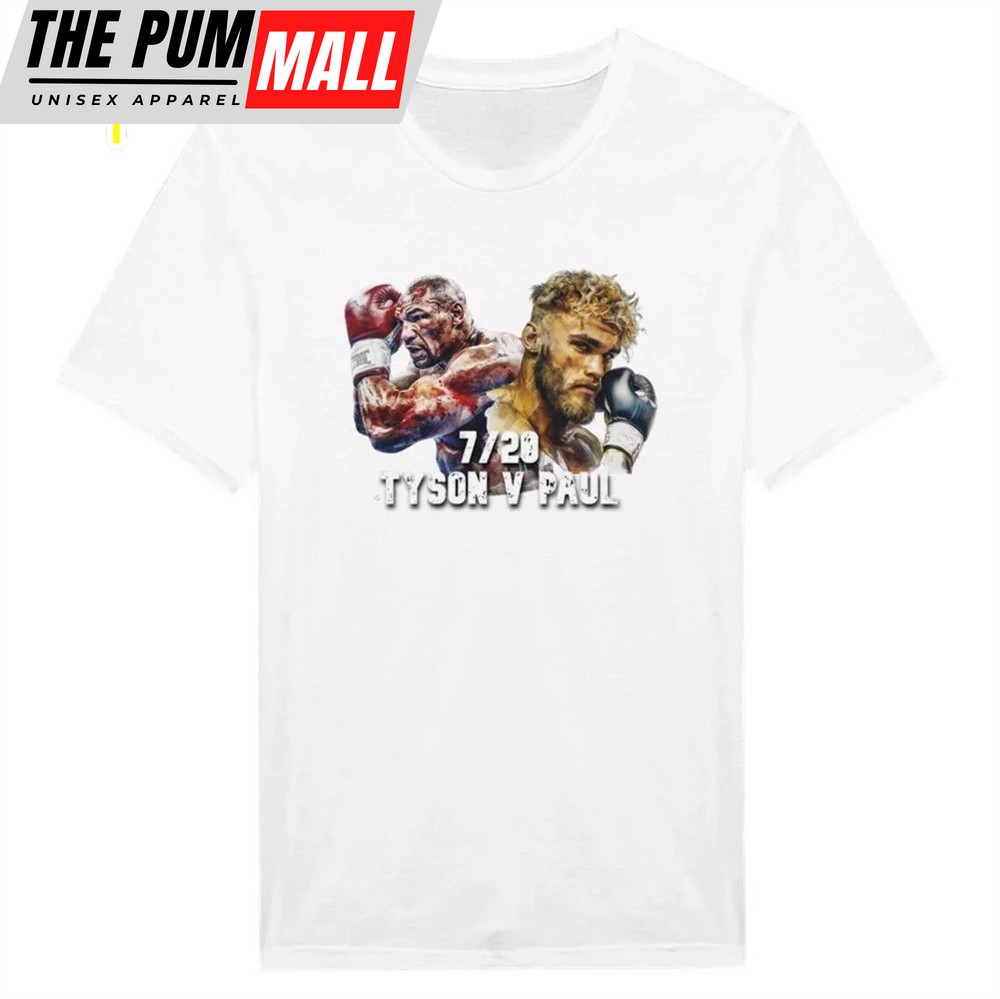 Mike Tyson Vs Jake Paul Unisex White T-Shirt