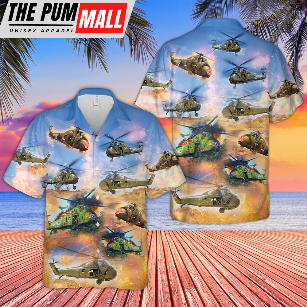 Military Hawaiian Shirt, H-34 US Marines Hawaiian Shirt