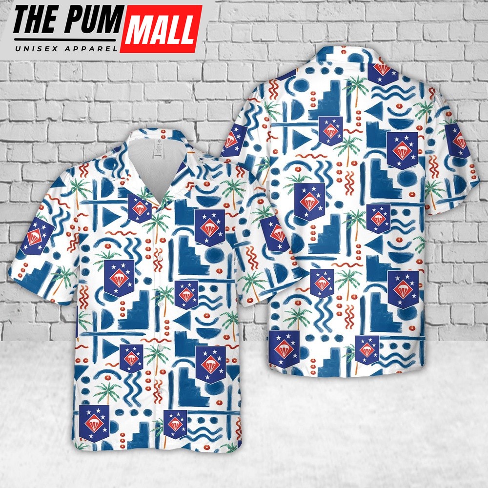 Military Hawaiian Shirt, US Marine Corps 1st Marine Parachute Regiment Hawaiian Shirt