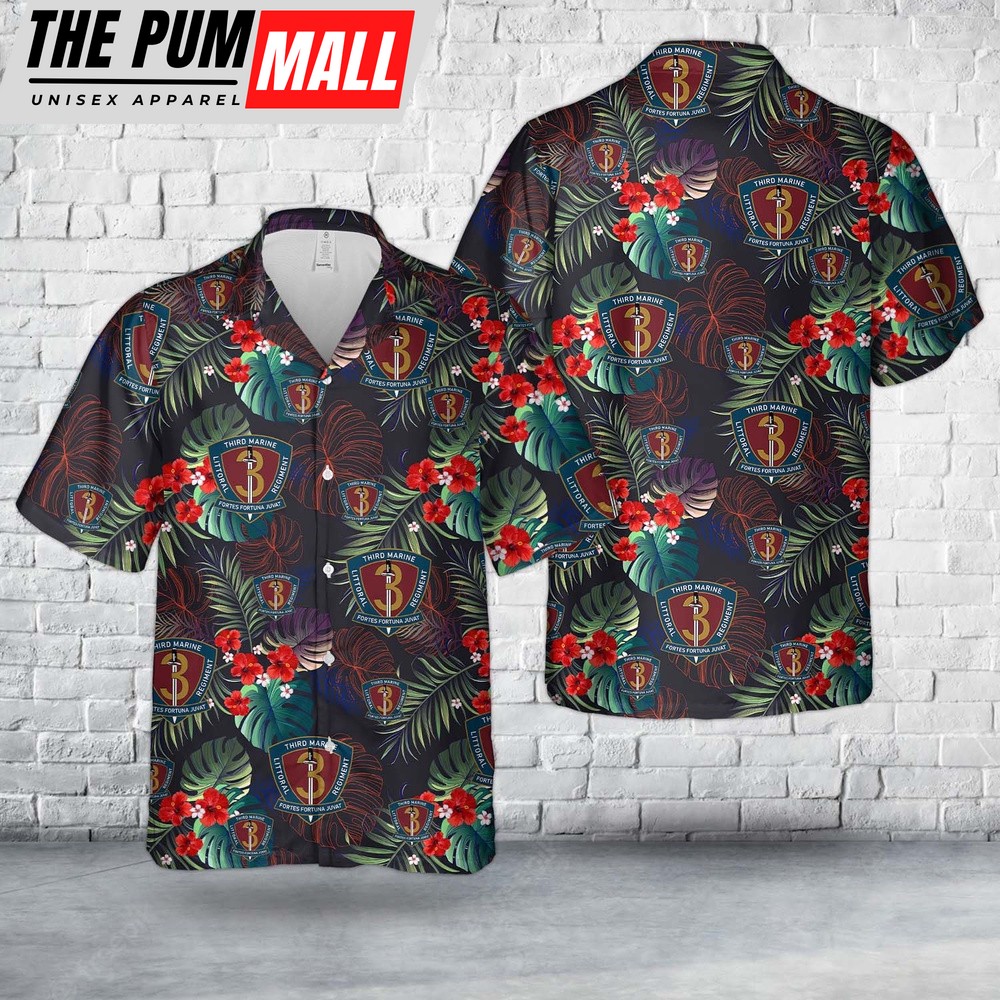 Military Hawaiian Shirt, US Marine Corps 3rd Marine Littoral Regiment (3rd MLR) Hawaiian Shirt