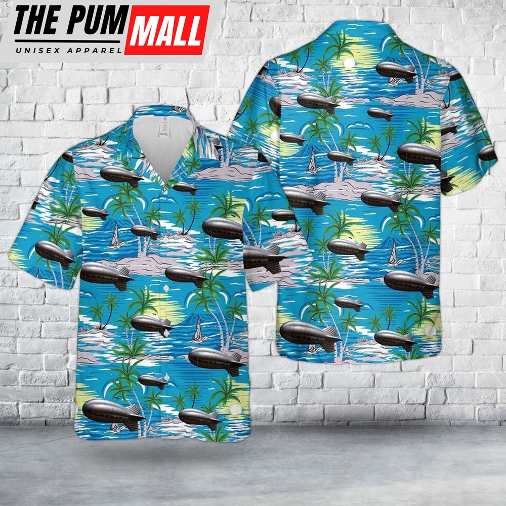 Military Hawaiian Shirt, US Marine Corps Barrage Balloon Hawaiian Shirt