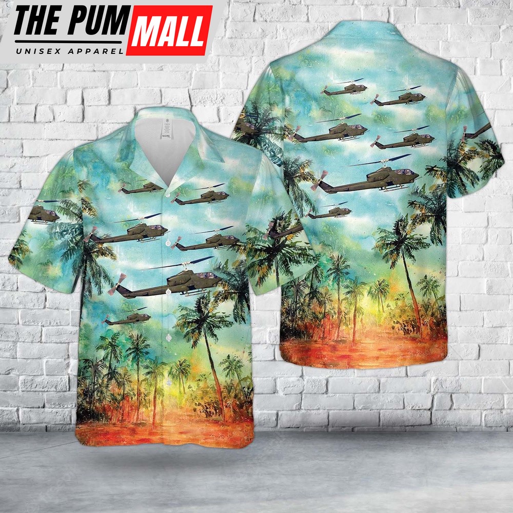 Military Hawaiian Shirt, US Marine Corps Bell AH-1T SeaCobra (BuNo 160111) from Marine Attack Helicopter Squadron 269 (HMA-269) Hawaiian Shirt