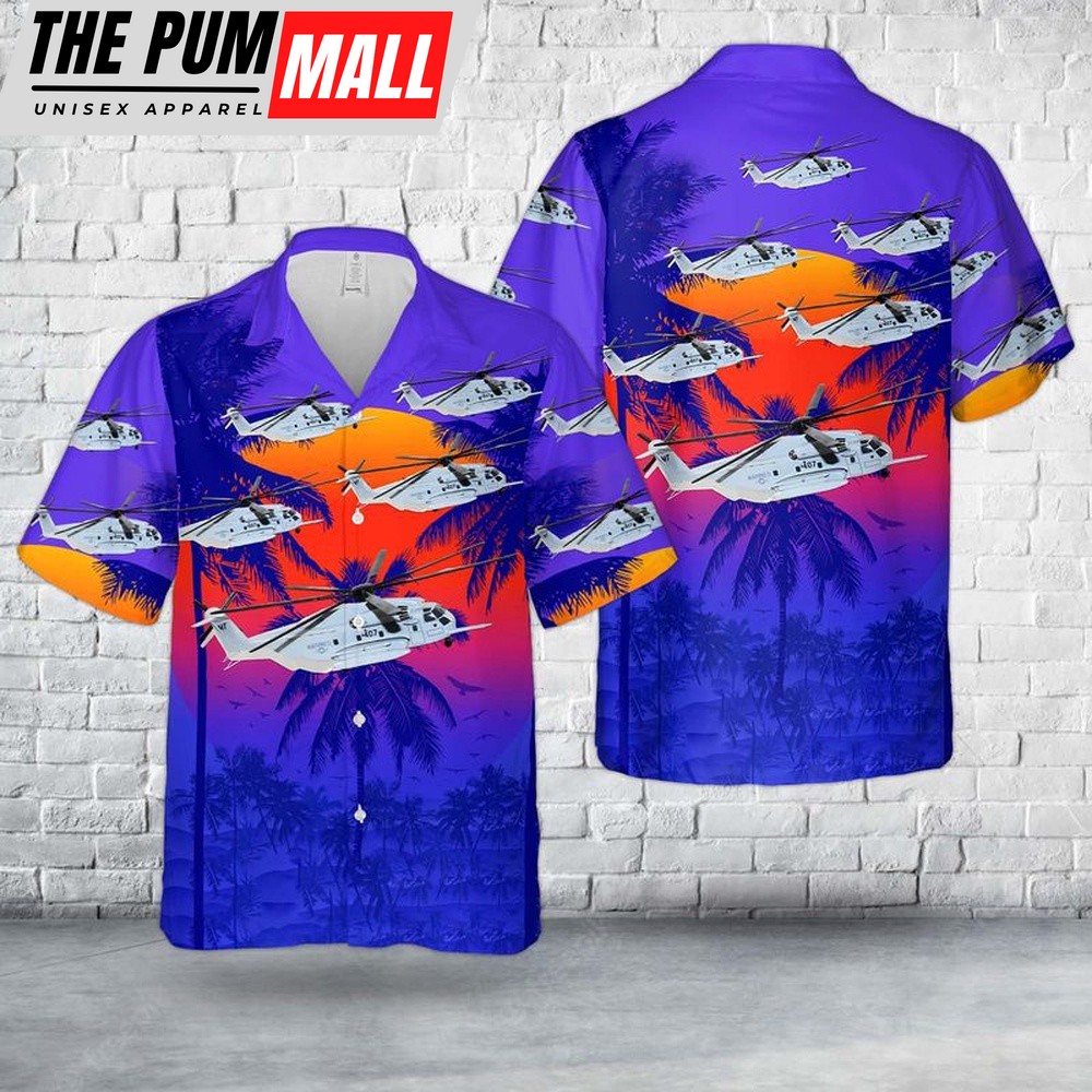 Military Hawaiian Shirt, US Marine Corps CH-53E Helicopter Of HMH-772 The Hustlers Hawaiian Shirt