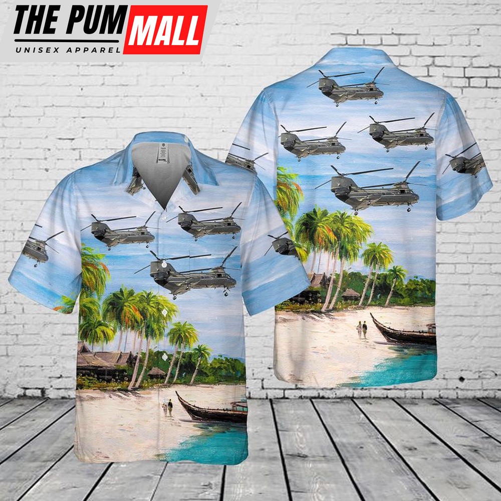 Military Hawaiian Shirt, US Marine Corps Chinook helicopter Pocket Hawaiian Shirt