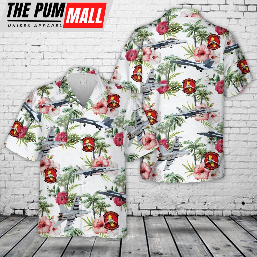 Military Hawaiian Shirt, US Marine Corps FA-18 Hornet Of VMFA-134 ‘Smoke’ Hawaiian Shirt