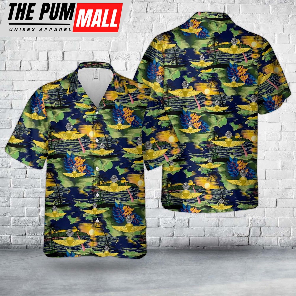 Military Hawaiian Shirt, US Marine Corps Force Recon Scuba Hawaiian Shirt