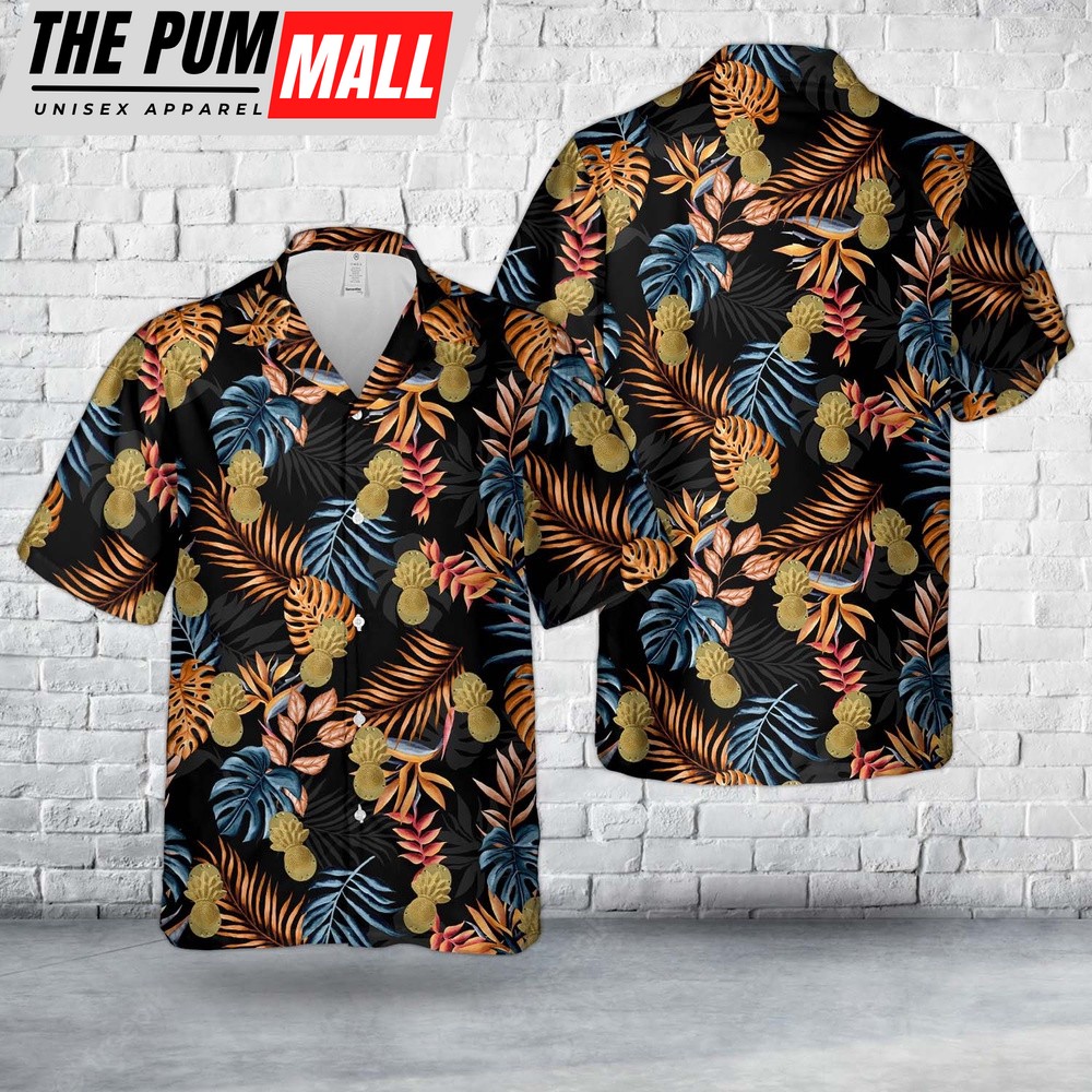 Military Hawaiian Shirt, US Marine Corps Gunner Collar Device Hawaiian Shirt