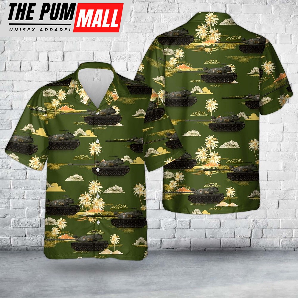 Military Hawaiian Shirt, US Marine Corps M103A2 Junkyard Dog 1970 Hawaiian Shirt