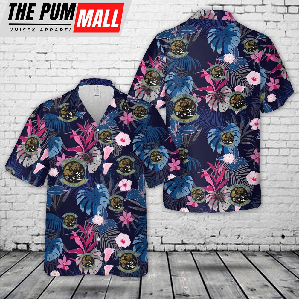 Military Hawaiian Shirt, US Marine Corps Marine Aviation Logistics Squadron 29 (MALS-29) ”Wolverines” Hawaiian Shirt