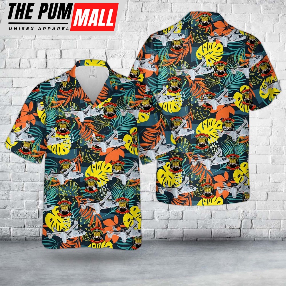 Military Hawaiian Shirt, US Marine Corps MV-22B Osprey Of HMM-262 Flying Tigers Hawaiian Shirt