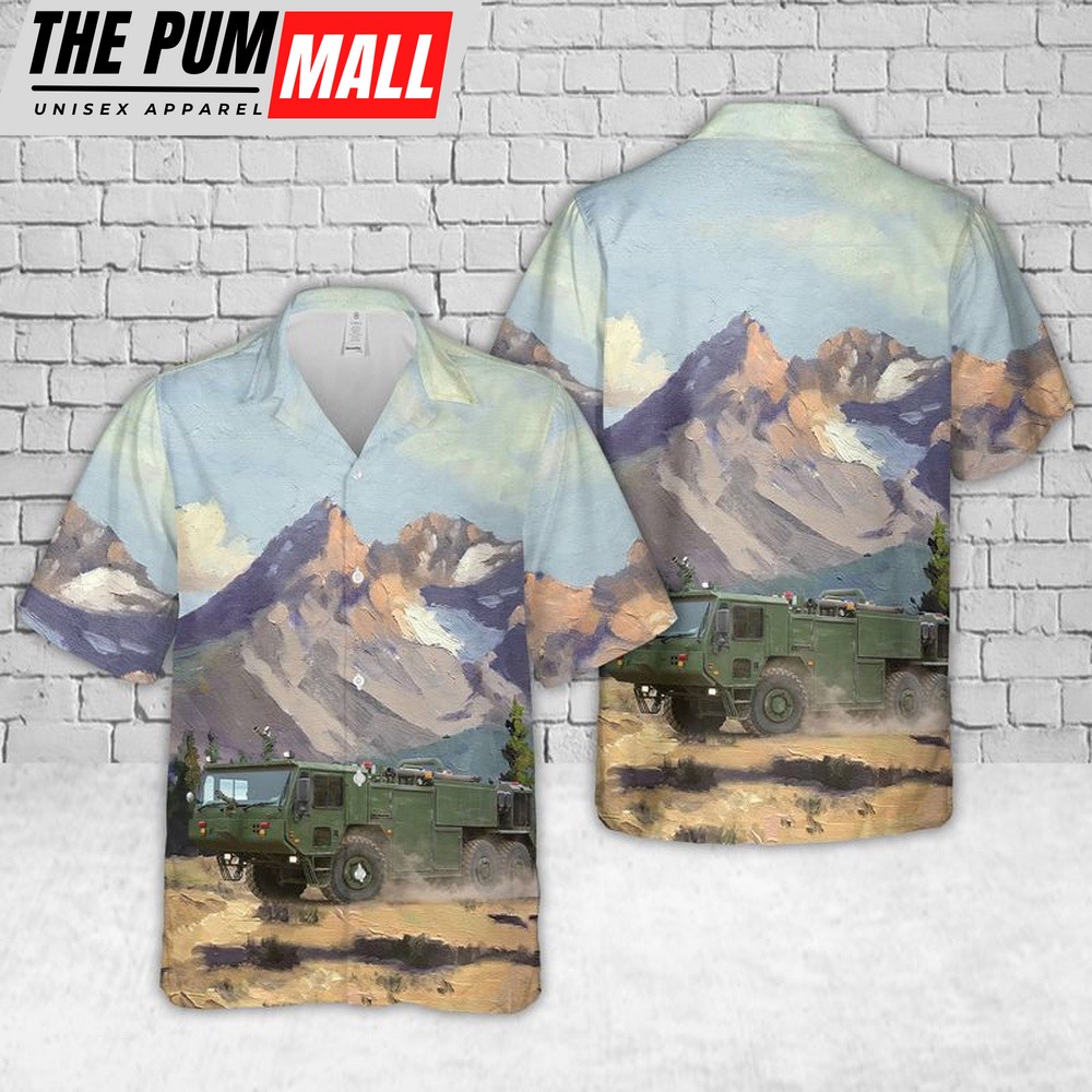 Military Hawaiian Shirt, US Marine Corps Oshkosh P-19R Aircraft Rescue and Fire Fighting (ARFF) Hawaiian Shirt