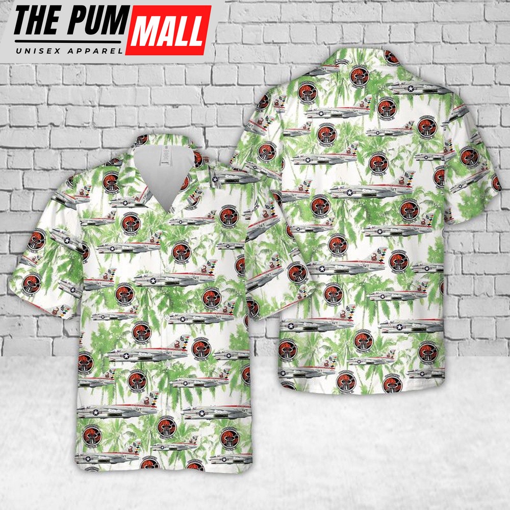 Military Hawaiian Shirt, U.S Navy A-7E Corsair II VA-86 Sidewinders IK-88 Hawaiian Shirt