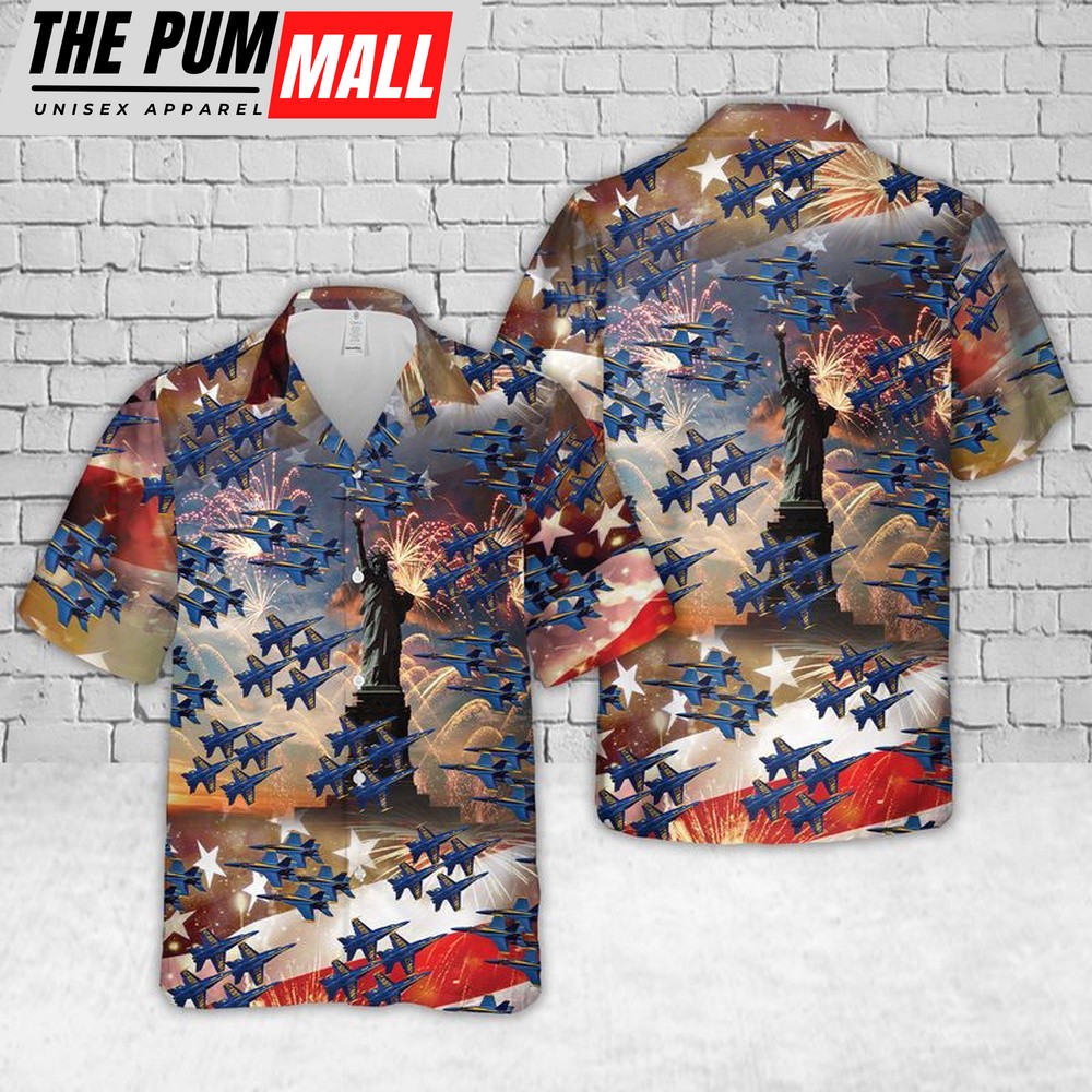 Military Hawaiian Shirt, U.S Navy Blue Angels Hawaiian Shirt