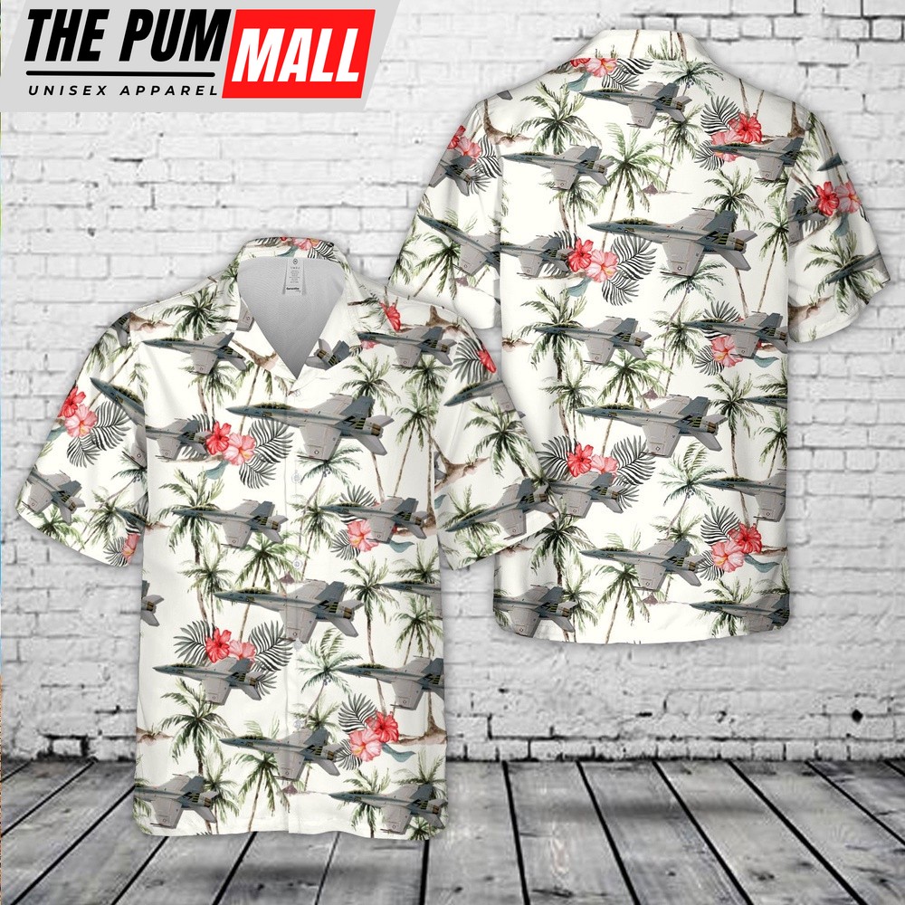 Military Hawaiian Shirt, US Navy FA-18F Super Hornet Green Hornet Hawaiian Shirt