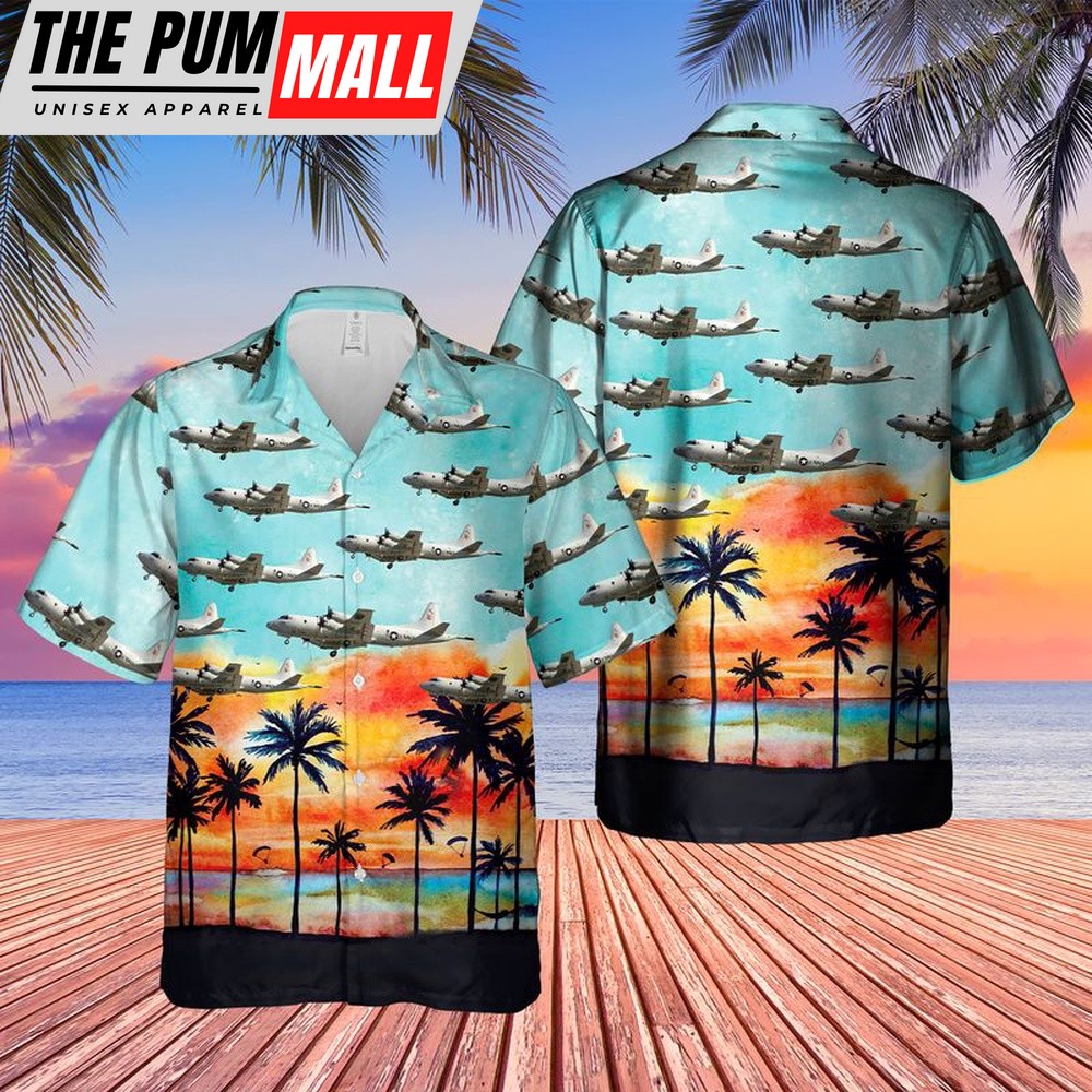 Military Hawaiian Shirt, US Navy Lockheed P-3C Orion Hawaiian Shirt