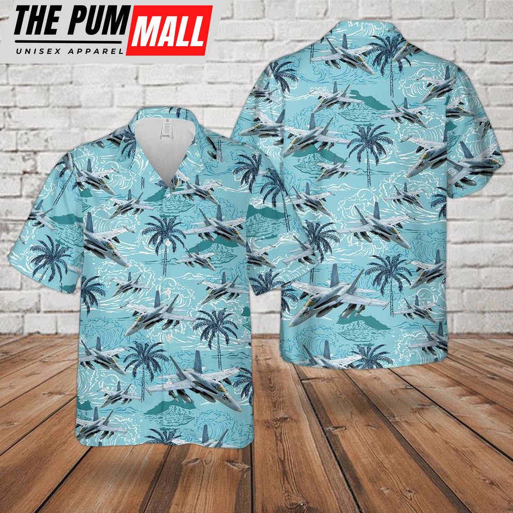 Military Hawaiian Shirt, US Navy McDonnell Douglas FA-18 Hornet Hawaiian Shirt