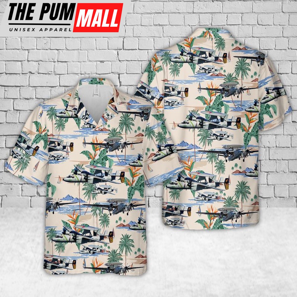 Military Hawaiian Shirt, US Navy Northrop Grumman E-2 Hawkeye Hawaiian Shirt