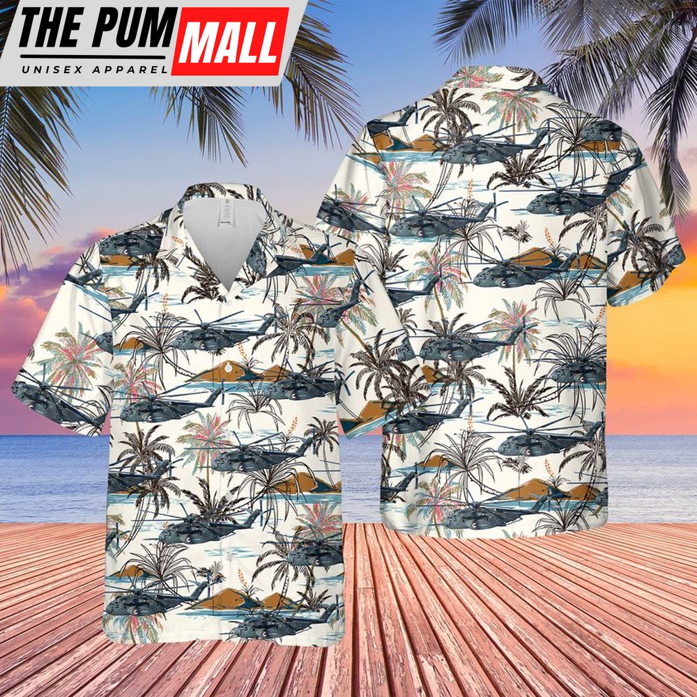 Military Hawaiian Shirt, US Navy Sikorsky CH-53E Super Stallion Hawaiian Shirt