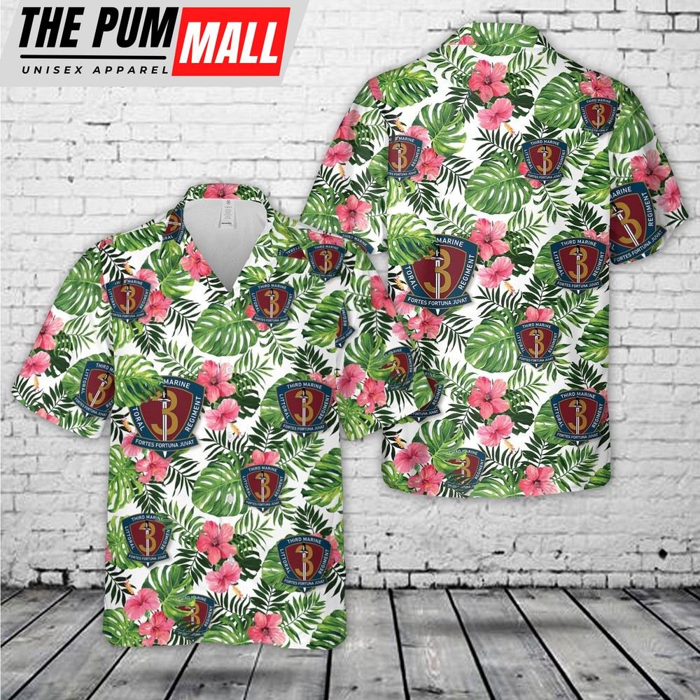 Military Hawaiian Shirt, USMC 3rd Marine Littoral Regiment Hawaiian Shirt