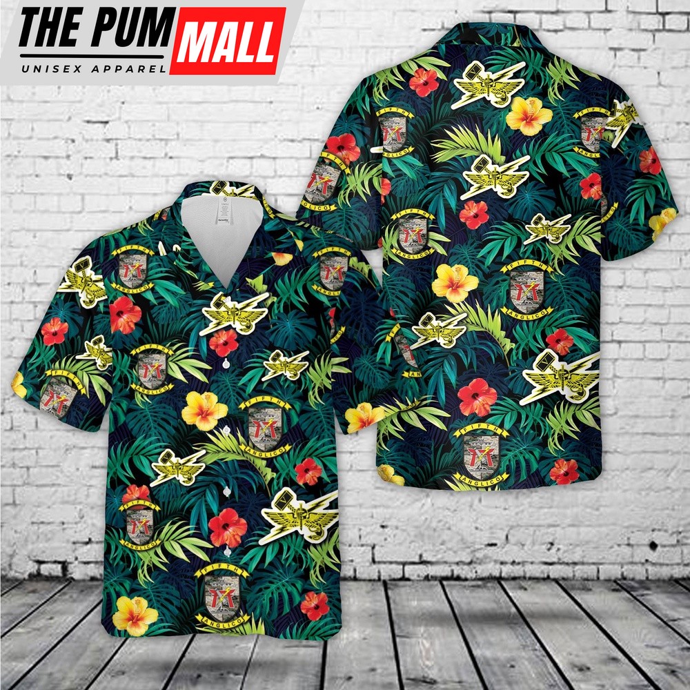 Military Hawaiian Shirt, USMC 5th Air Naval Gunfire Liaison Company (5th ANGLICO) Hawaiian Shirt