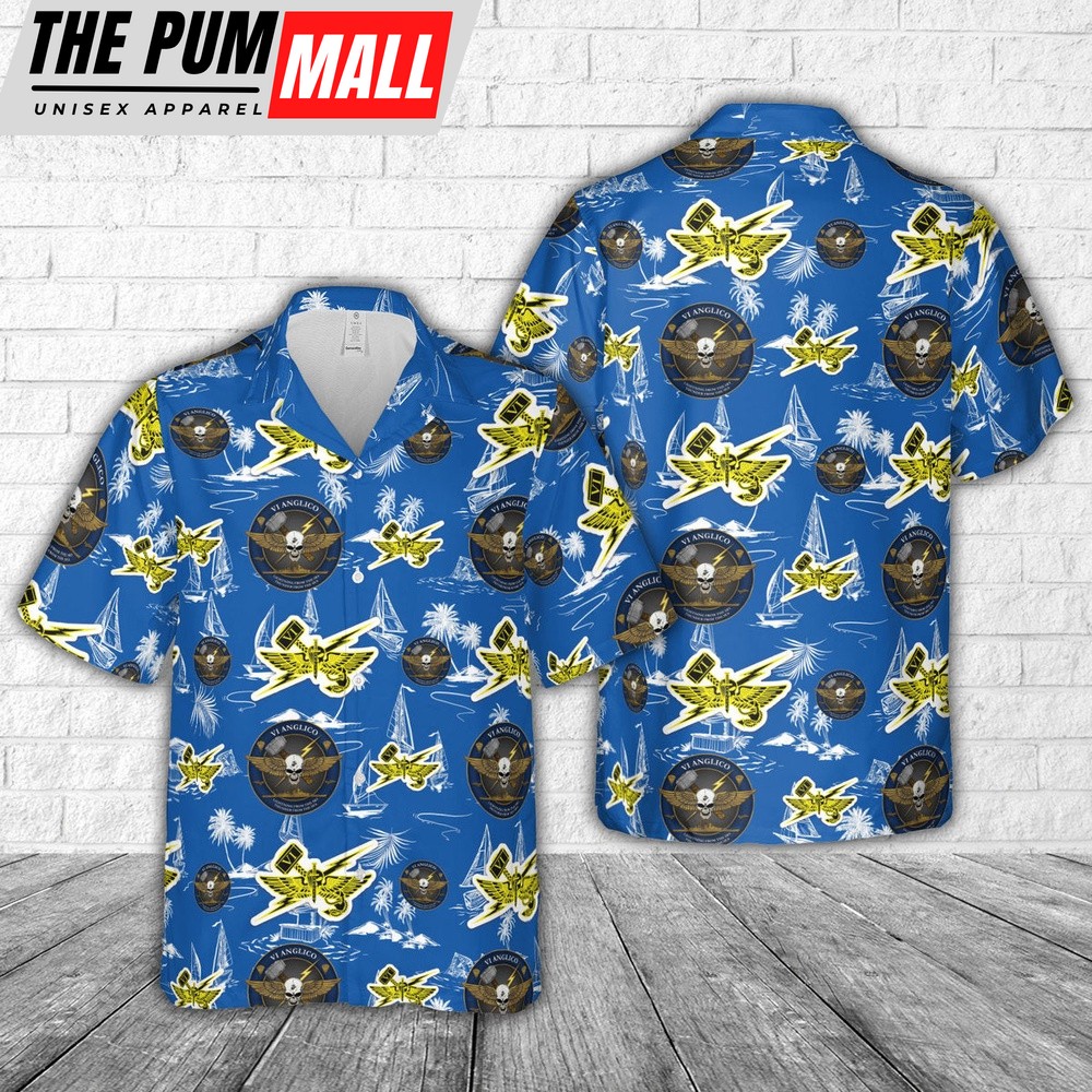 Military Hawaiian Shirt, USMC 6th Air Naval Gunfire Liaison Company (6th ANGLICO) Hawaiian Shirt