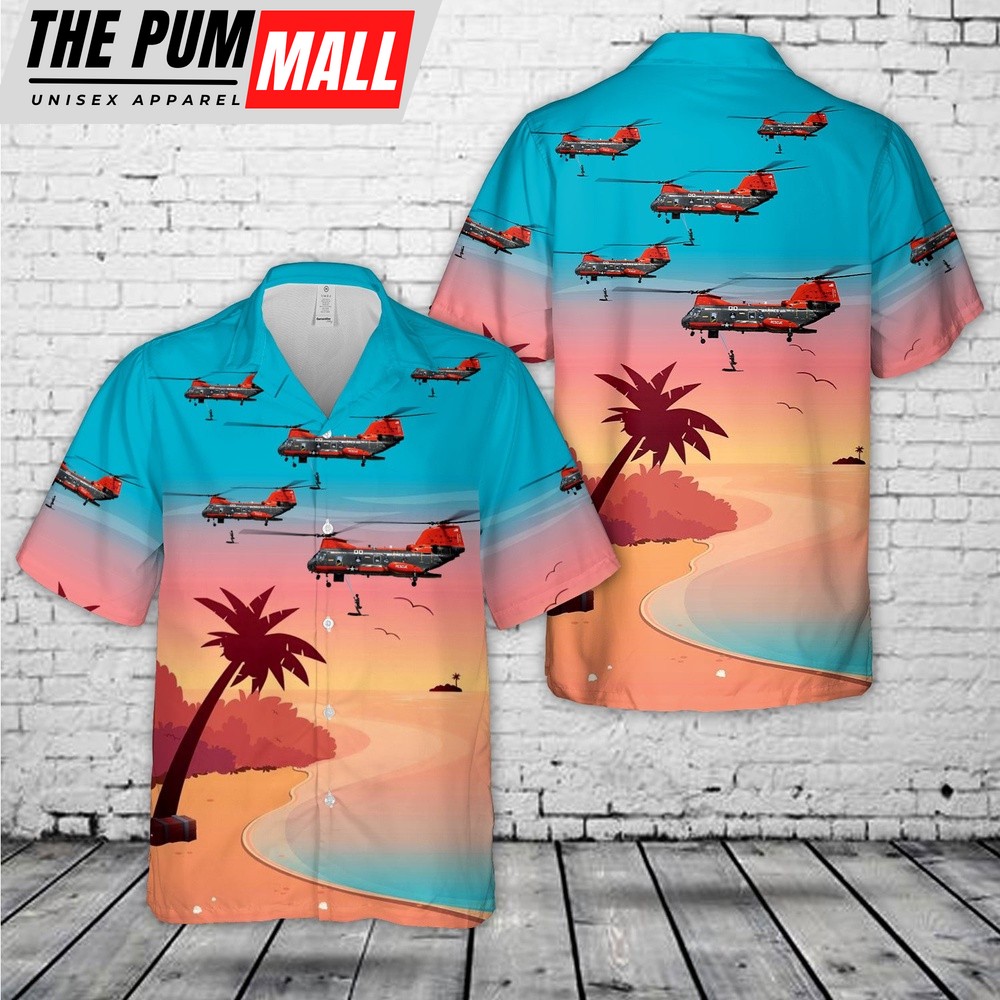 Military Hawaiian Shirt, USMC CH-46 Seaknight Hawaiian Shirt