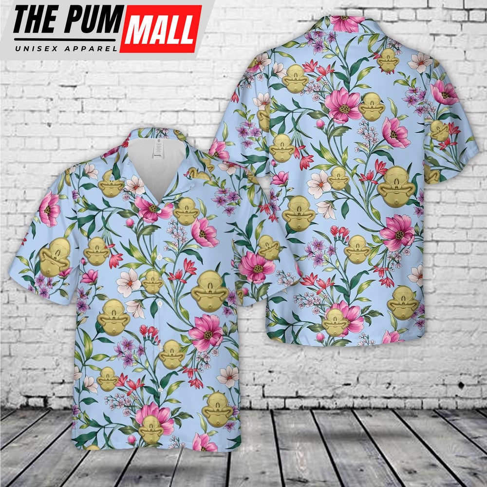 Military Hawaiian Shirt, USMC Combatant Diver Course Badge Hawaiian Shirt