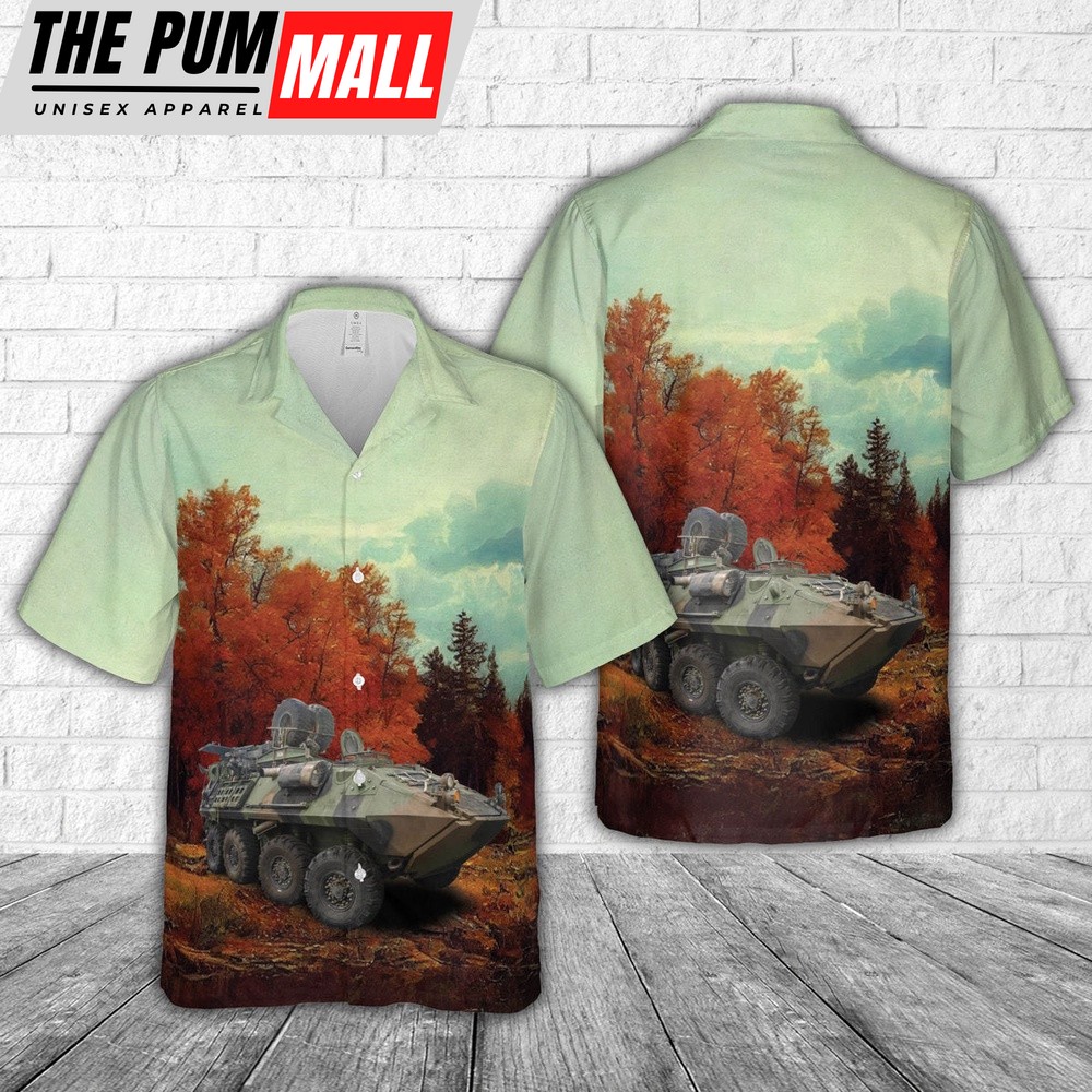 Military Hawaiian Shirt, USMC light armored vehicle LAV-25A2 Hawaiian Shirt