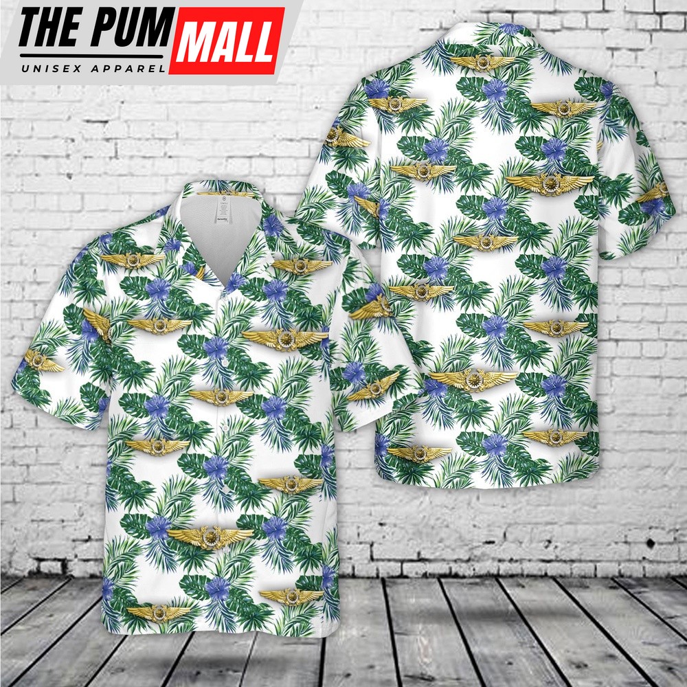 Military Hawaiian Shirt, USMC Marine Aerial Navigator insignia Hawaiian Shirt