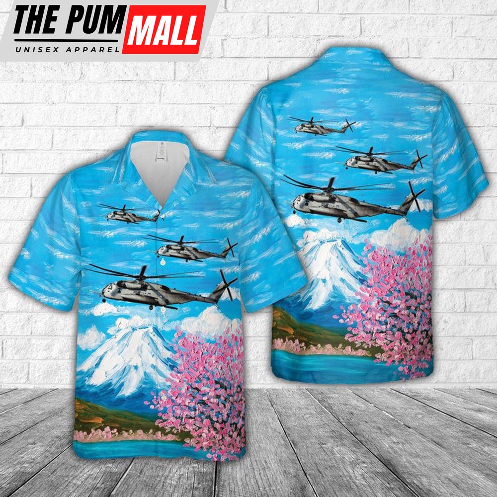 Military Hawaiian Shirt, USMC Sikorsky CH-53E Super Stallion Hawaiian Shirt