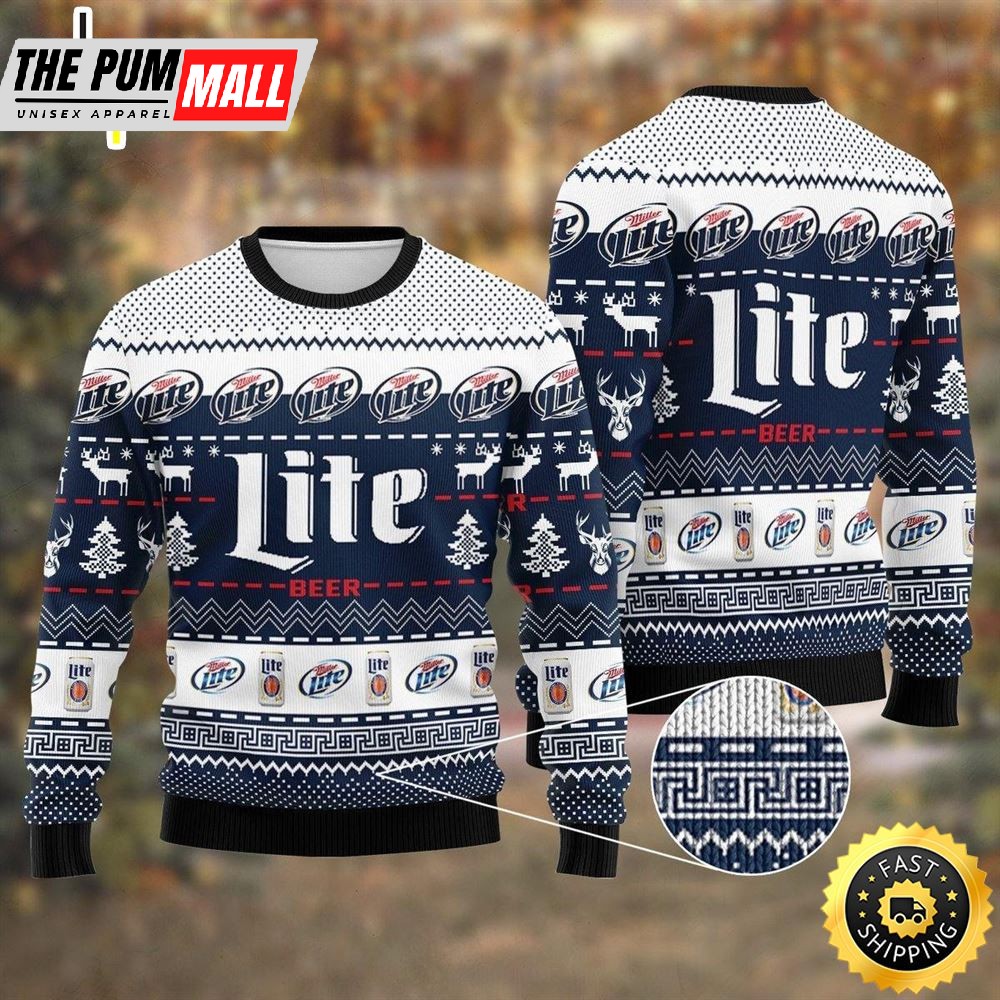 Miller Lite Amazing Gift Idea Thanksgiving Gift Ugly Sweater