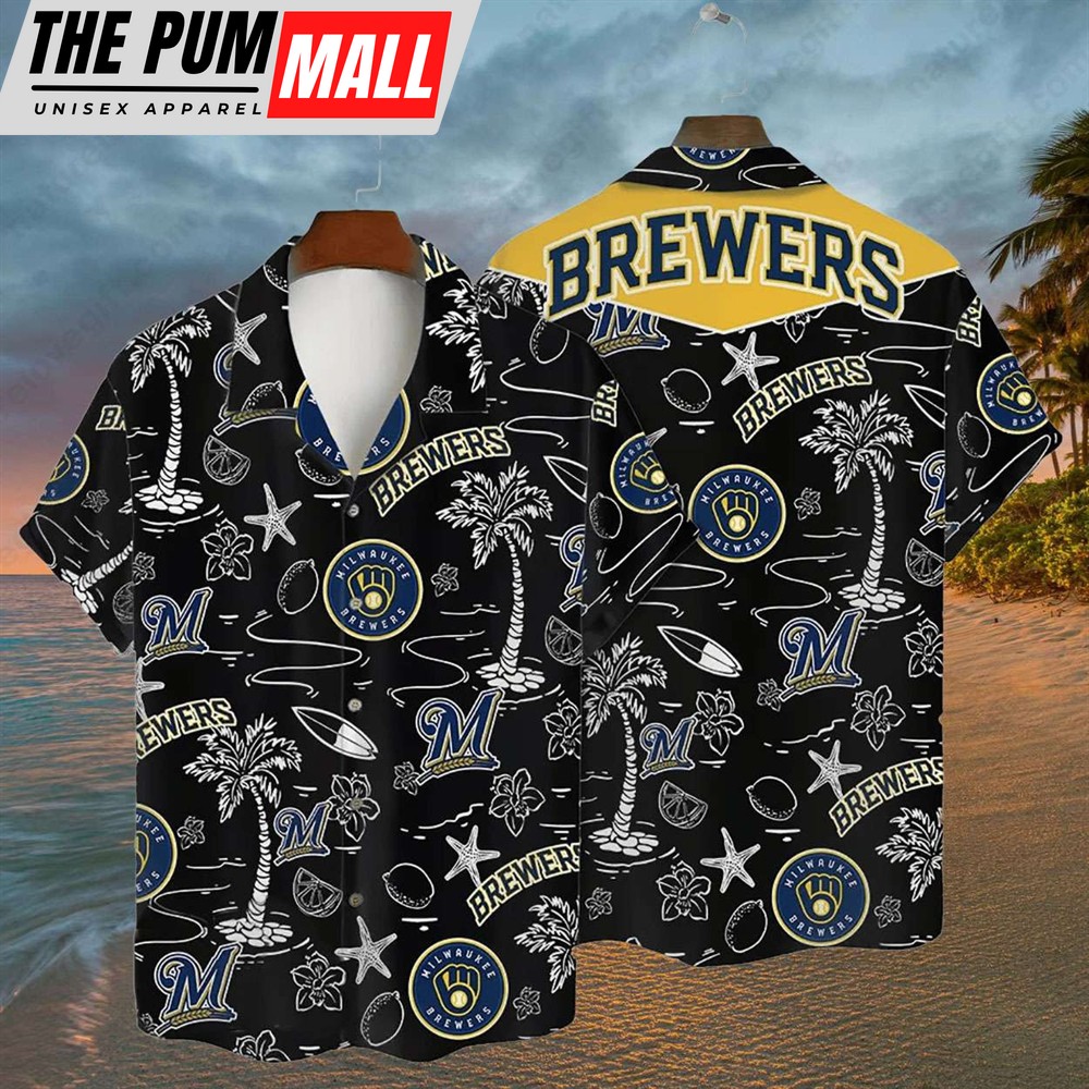 milwaukee-brewers-tropical-palms-mlb-black-hawaiian-shirt-m0z8zjnr Milwaukee Brewers Tropical Palms MLB Black Hawaiian Shirt