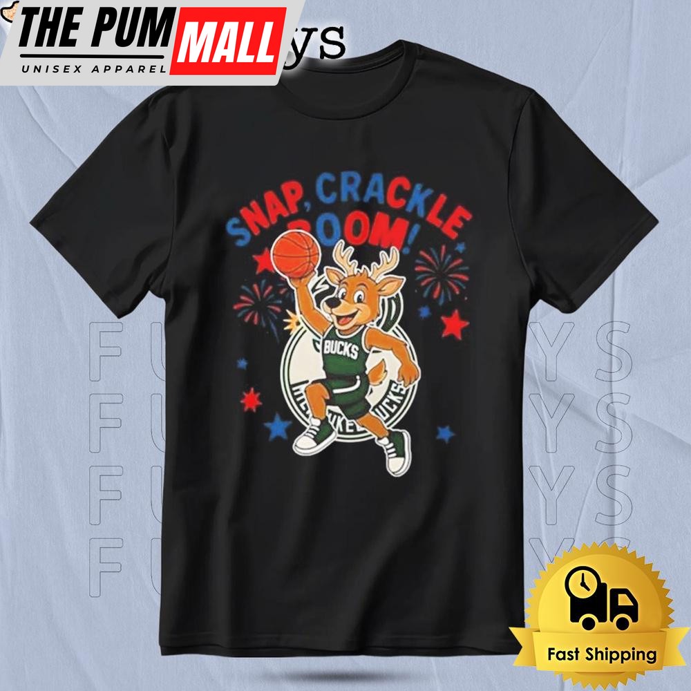 Milwaukee Bucks Snap Crackle Boom Power Of Champions Independence Day 2025 T Shirt