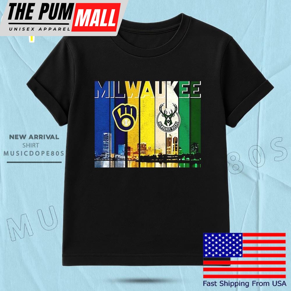 Milwaukee Skyline City Sports Team Logo T Shirt